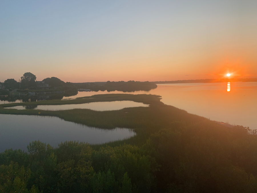 Orange Sunset over Ninigret Pond, Charlestown, RI